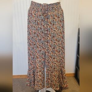 Willow and root size xl multi floral print high low button up maxi skirt .